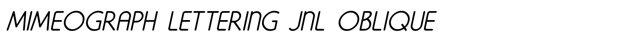 Mimeograph Lettering JNL Oblique image